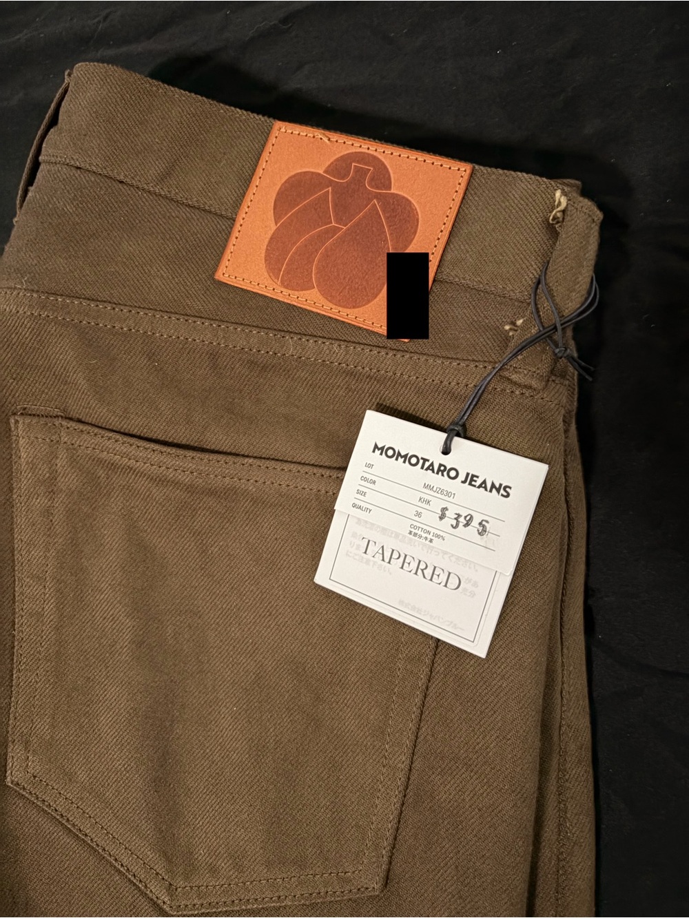 Momotaro Botanical Dye Olive Selvedge Size 36
